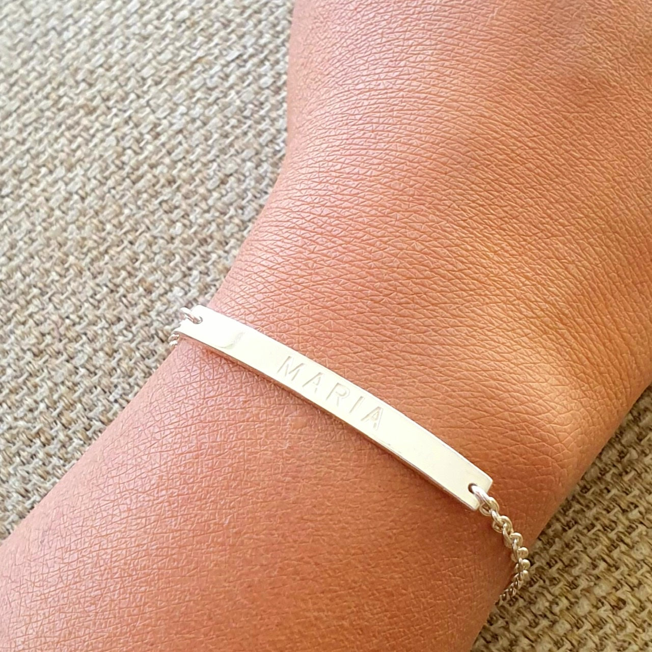 Personalized Bar Name Bracelet with Engraving