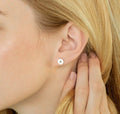 Customized Initial  Round Stud Earrings