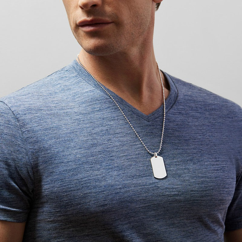 Personalized Men Tag Necklace with Engraving