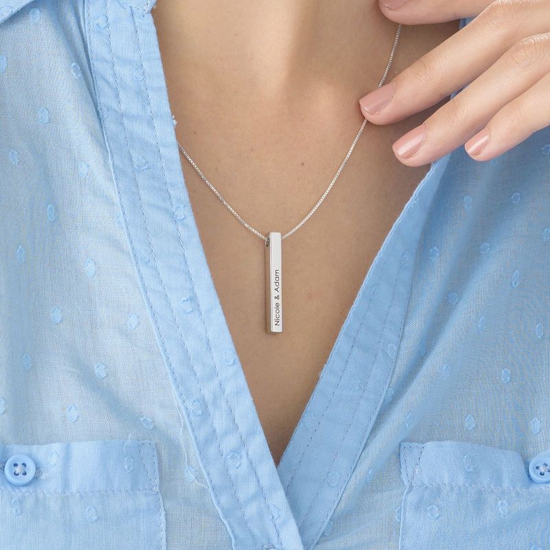 Personalized Square Bar Necklace with Engraving