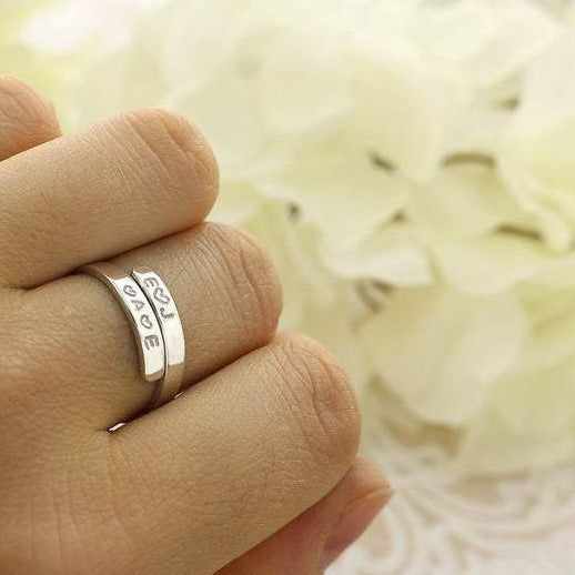 Personalized Ring with 2 Names Engraving