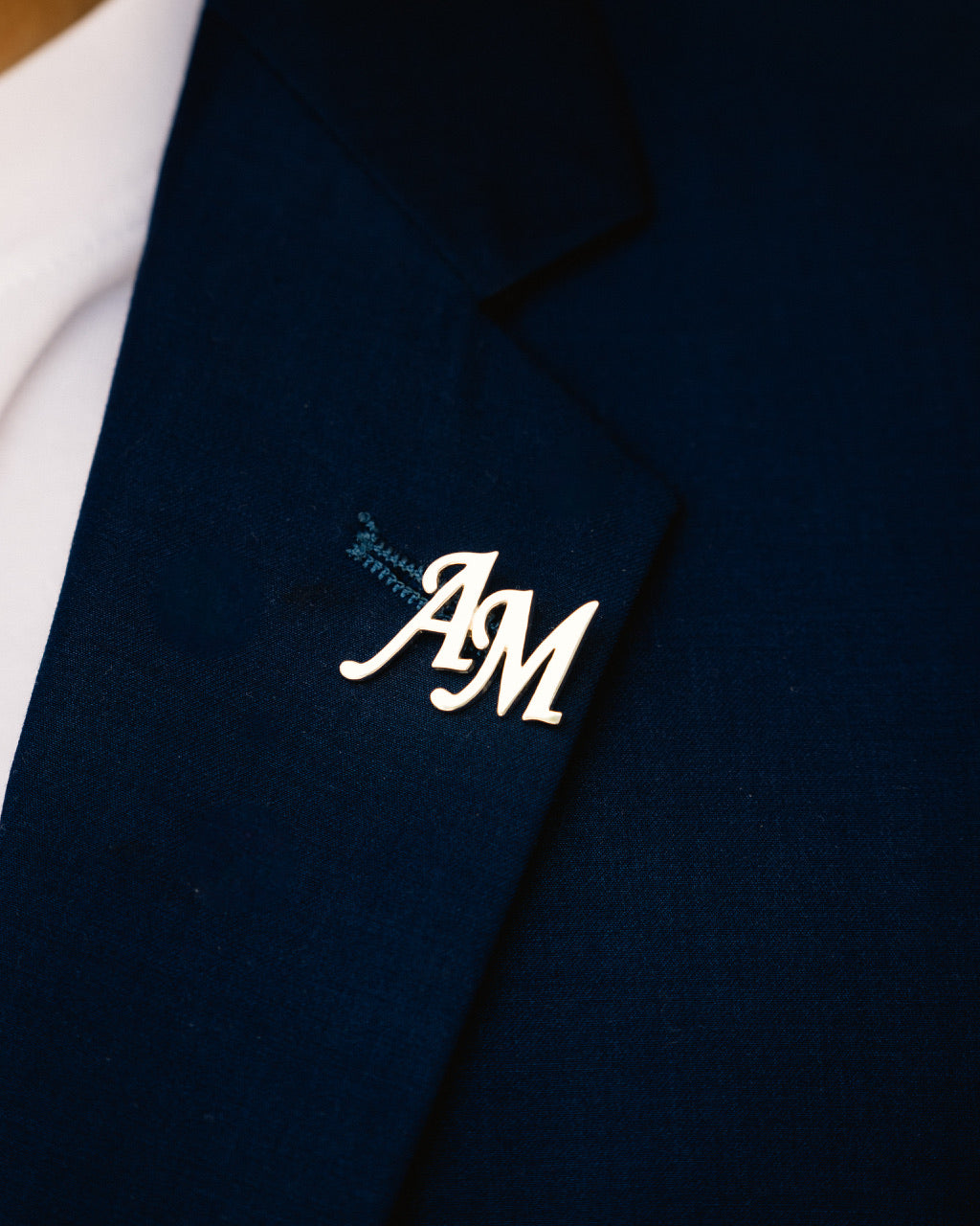 Personalized Suit Pin with Cursive fonts