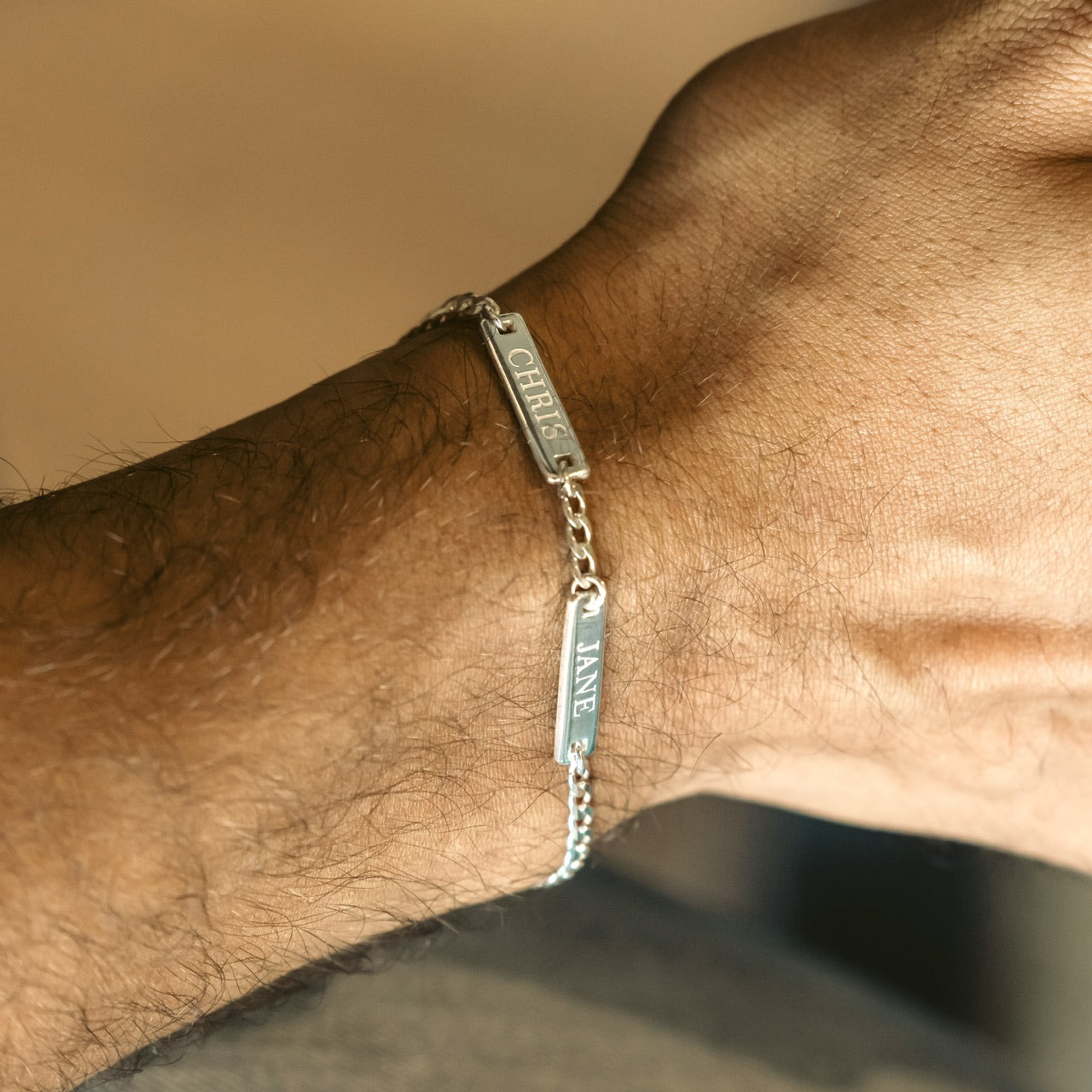 Personalized Men Bracelet with 2 Names